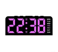 Horloge murale numérique esthétique conçue pour améliorer n'importe quel environnement avec luminosité réglable et lumières colorées (rose)