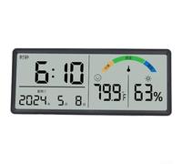 Horloge murale numérique grand écran avec alarme et calendrier, affichage de la température et de l'humidité au format 24 heures, convient pour une utilisation murale ou de table (C)