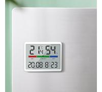 Horloge murale numérique, grande horloge électronique LCD pouvant être accrochée multifonction pour cuisine, bureau, maison, salle de bain (blanc)