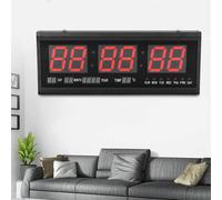 Horloge murale numérique Horloge calendrier avec date Température Maison Bureau École Salon Cuisine Horloge éclairage en rouge 3 pouces