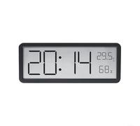 Horloge murale numérique LCD - Affichage LED - Affichage de la température et de l'humidité - USB ou batterie - Affichage de l'heure, de la date et de la semaine - Design moderne en ABS - Pour la