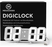 horloge murale numérique LED 3D à intensité variable avec mode nuit moderne DE.