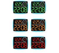 Horloge murale numérique LED avec compte à rebours 8 couleurs, affichage de la température pour salon, chambre à coucher, bureau, décoration d'intérieur moderne
