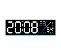 Horloge murale numérique LED avec compte à rebours - Intensité automatique - Veilleuse - Pour cuisine - Grand écran - Affichage de la date Fahrenheit Celsius - Blanc