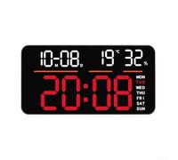 Horloge murale numérique LED grand écran double alarme Temp