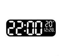 Horloge murale numérique LED télécommandée de 48,3 cm, 12,7 cm, avec température, date, heure, semaine et mois avec capteur de gradation automatique pour une visualisation confortable à la maison et