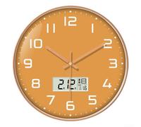 Horloge murale numérique minimaliste avec mouvement à quartz silencieux, calendrier et affichage hebdomadaire de la température pour chambre à coucher ou usage domestique (G)