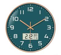 Horloge murale numérique minimaliste avec mouvement à quartz silencieux, calendrier et affichage hebdomadaire de la température pour chambre à coucher ou usage domestique (C)