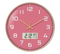 Horloge murale numérique minimaliste moderne avec fonctionnement silencieux pour chambre à coucher et étude, avec calendrier et affichage hebdomadaire de la température (F)