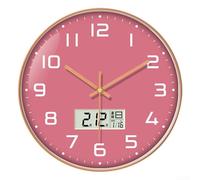 Horloge murale numérique minimaliste pour la maison avec fonctionnement silencieux, horloge moderne avec calendrier et affichage hebdomadaire de la température pour bureau et salon (F)