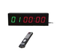 Horloge murale numérique multifonction à 6 chiffres avec compte à rebours et minuteur d'entraînement par intervalles à LED Utilisation multiscénario(Purple)