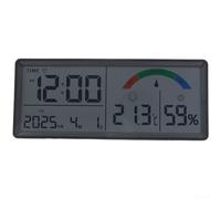 Horloge murale numérique multifonction avec grand écran LCD avec alarme, calendrier, température intérieure et humidité pour montage mural ou table (A)