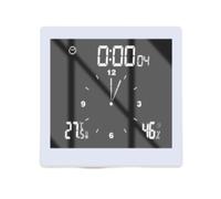 Horloge murale numérique multifonctionnelle pour salle de bain Blanc