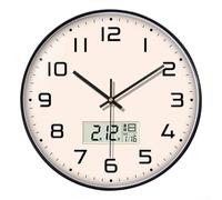 Horloge murale numérique pour la maison avec fonctionnement silencieux, calendrier et affichage hebdomadaire de la température, style minimaliste pour murs de chambre à coucher (A)