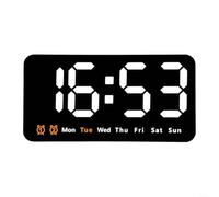 Horloge murale numérique rectangulaire multifonction à LED avec affichage de la température (blanc)