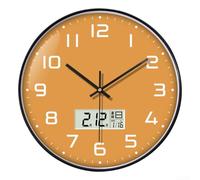 Horloge murale numérique silencieuse minimaliste avec mouvement à quartz, calendrier et affichage de la température, convient pour chambre à coucher et bureau (E)