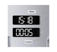 Horloge Murale Numérique Télécommande Température Date Affichage de la Semaine Mise Hors Tension Mémoire Horloge de Table Murale Double Alarmes
