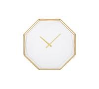 Horloge murale octogonale en métal doré Octagonal