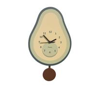 Horloge murale originale avocat. Horloge murale silencieuse 38 x 20 cm. Horloge pendulaire en bois et ABS. 1 pile AA - Fisura