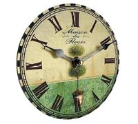 Horloge Murale Pendule Ronde en Bois et Papier Maison des Fleurs 4x16x16cm
