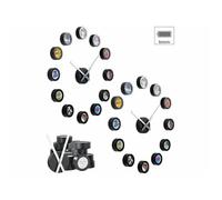 Horloge murale personnalisable - INFACTORY - 12 cadres photos - Noir - Contemporain - Design
