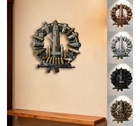 Horloge murale personnalisée à impression plate 2D pour chambre à coucher, salon, bureau, club, grotte d'homme, panneau d'art mural personnalisé avec nom personnalisé, horloge créative, cadeau pour