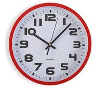 Horloge Murale Plastique (3,8 x 25 x 25 cm) Rouge Blanc