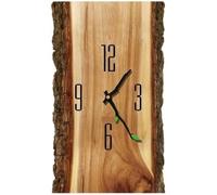 Horloge murale pour chambre à coucher, horloge murale à grain de bois, horloge rectangulaire silencieuse, horloges faciles à lire, décoration murale pour salon, horloge murale pour salon (B) (C 50 x