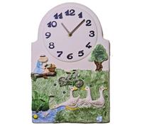 Horloge murale pour cuisine décorative scène de campagne avec oies et bicyclette Disponibilité : Expédié sous 2 semaines