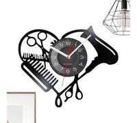 Horloge murale pour décoration - Décoration de salon de coiffure, cadeau de coiffeur | Ciseaux d'horloge silencieux, affichage de motifs de peigne, art mural moderne, décoration créative de salon de