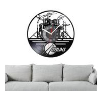 Horloge Murale Pour Disque - 30 Cm, Design Rock And Roll Noir, Horloge Musicale Créative En Vinyle, Montre Décorative Élégante Avec Mouvement Silencieux | Art Mural Parfait Pour Le Salon, Le Studio, L