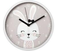 Hama Horloge murale Lovely Bunny – sans tic-tac, motif lapin, quartz, avec trotteuse, à piles