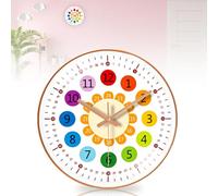 Horloge murale pour enfants sans bruit de tic-tac : 20 cm horloge murale éducative horloge murale pour enfants horloge murale pour chambre d'enfant pour filles et garçons pour chambre d'enfant,