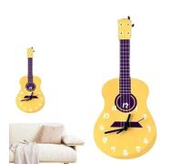 Horloge murale pour guitare - Horloge d'instruments de musique en bois décoratif | Horloge murale en forme de guitare à pile silencieuse pour salle de musique, salon et étude, décoration