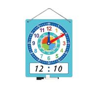 Horloge murale pour, horloge de classe, Corloges d'enseignement effacées à sec pour les, Outil de pratique temporelle à double côté, fournitures à la maison pour une salle de classe et une utilisati