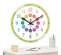 Horloge murale pour , horloge éducative pour | horloge analogique de classe de 8 pouces pour , horloge éducative pour enseigner 'maintenant sans tic-tac, horloge silencieuse
