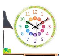 Horloge murale pour | Horloges de salle de classe de 20,3 cm - Horloge d'apprentissage de l'heure, horloge murale colorée pour enseigner l'heure sans tic-tac