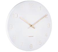 Horloge murale - PRESENT TIME - Charm - D30cm - Blanc - Aiguilles dorées