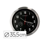 Horloge murale - Q-CONNECT - Métallique - Diamètre 35 cm - Noir - Design contemporain