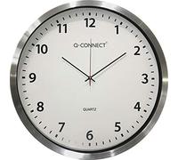 Horloge murale Q-Connect ronde en plastique 60 cm cadre chromé