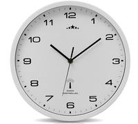Horloge murale radio pilotée à quartz silencieuse blanche Ø 31cm avec trotteuse