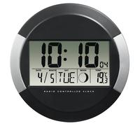 Hama Horloge murale ""PP-245"" (radio-pilotée DCF, pendule sans tic tac, numérique, à led, sans fil, avec des piles, format 24h, calen