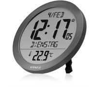Horloge murale radio-pilotée KIENZLE avec température intérieure anthracite