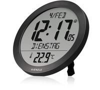 Kienzle Horloge murale radio-pilotée avec température intérieure noir