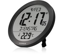 Horloge murale radio-pilotée KIENZLE avec température intérieure noir