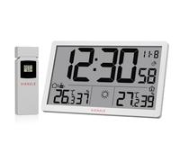 Horloge murale radio-pilotée météo kienzle jumbo neo lcd blanche