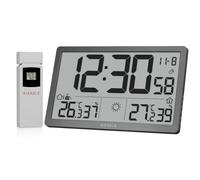 Horloge murale radio-pilotée météo kienzle jumbo neo lcd grise