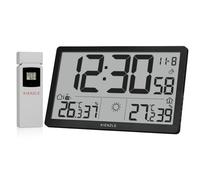 Horloge murale radio-pilotée météo KIENZLE Jumbo NEO LCD noire