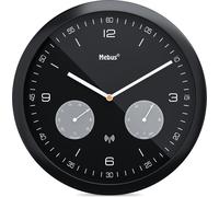 Horloge murale radiocommandée Mebus avec thermomètre et hygromètre / silencieuse, pas de tic-tac / mouvement à quartz / 26 cm de diamètre