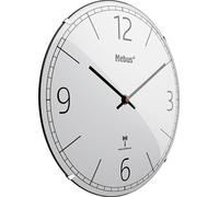 Horloge murale radiocommandée Mebus, silencieuse, verre dôme, sans cadre, grise, Modèle 12986 - Design moderne et heure exacte